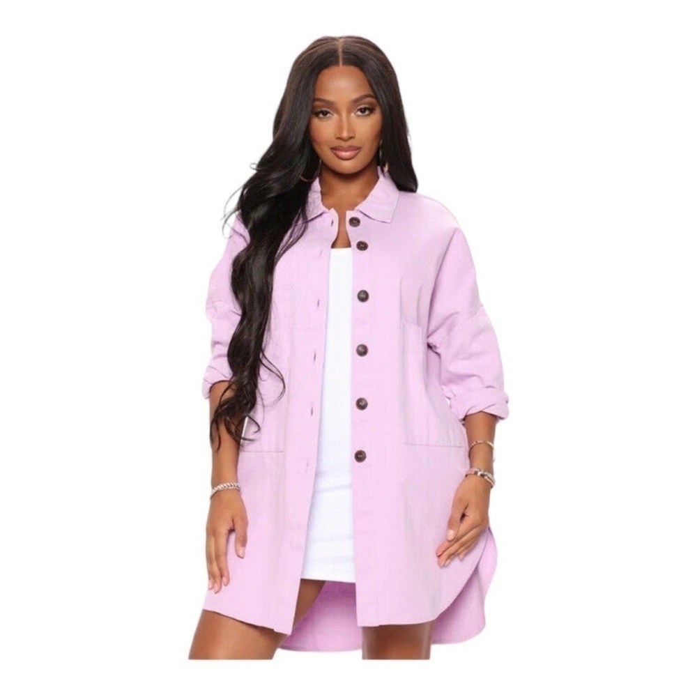 NWT-FASHION NOVA-LAVENDER SHACKET-SIZE 1X